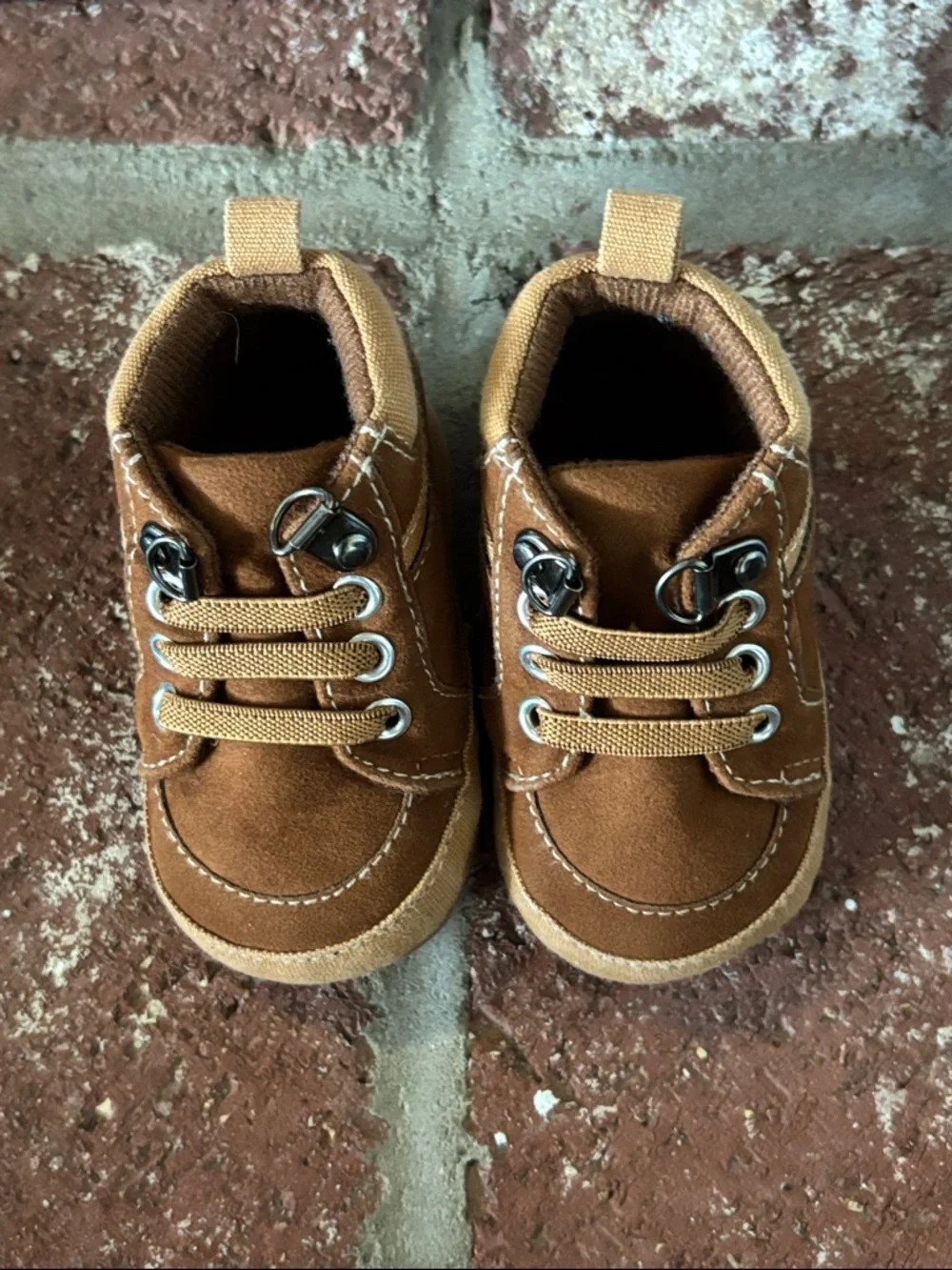 Brown Suede & Blue Accent Shoe Set - Casual Pre-Walker Soft Sole Baby Boy 0-6mo
